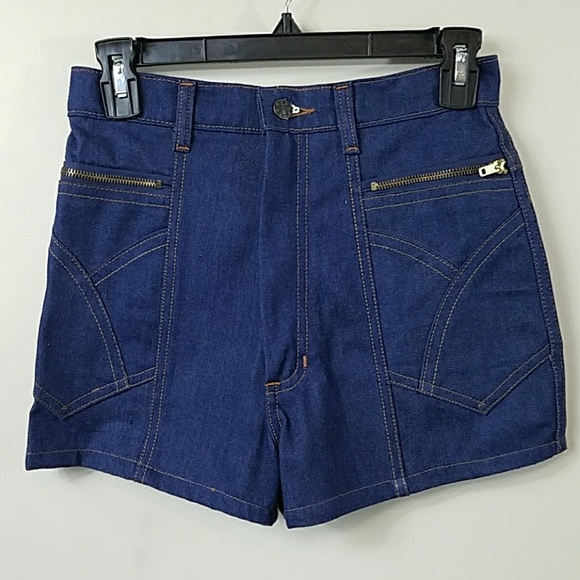 Vintage Pants - $$$ Vintage High Rise 70s Style Denim Shorts